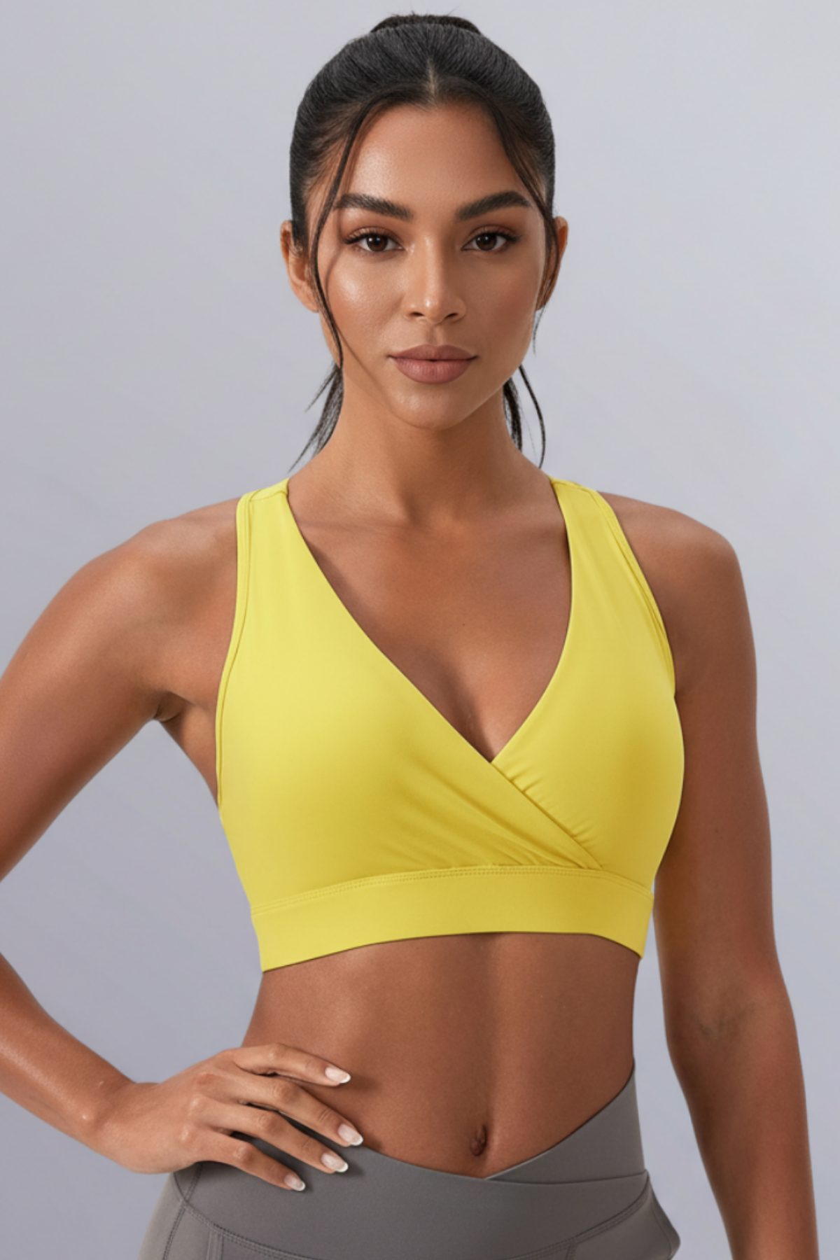Crossover V-Neck Sports Bra
